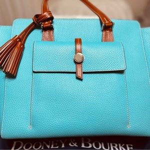 Dooney and Bourke Aqua Turquoise East/West Shopper Tote